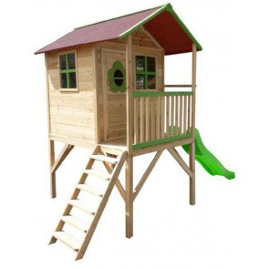 raised cubby house kit with slide and ladder